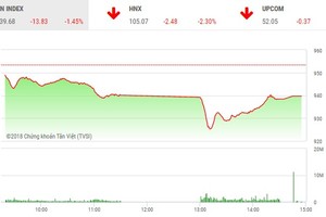 Phiên chiều 23/10: Lực cầu bắt đáy giúp VN-Index tránh khỏi phiên “thảm kịch”
