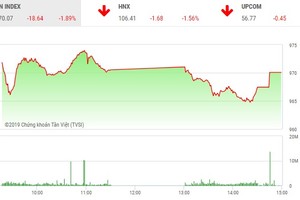 Phiên chiều 25/3: Hàng trăm mã giảm giá, VN-Index mất hơn 18 điểm