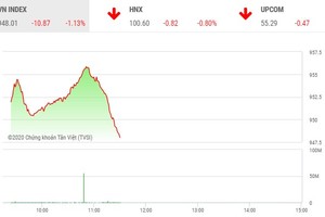 Phiên sáng 8/1: Thùng thuốc súng Trung Đồng phát nổ, chứng khoán chìm trong sắc dỏ