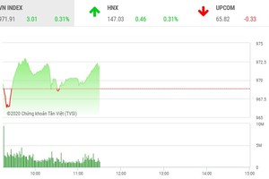 Giao dịch chứng khoán sáng 18/11: Dòng tiền hứng khởi, VN-Index chinh phục mốc 970 điểm