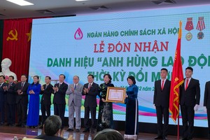 Phó Chủ tịch nước Đặng Thị Ngọc Thịnh trao Danh hiệu Anh hùng lao động thời kỳ đổi mới cho Ngân hàng Chính sách xã hội
