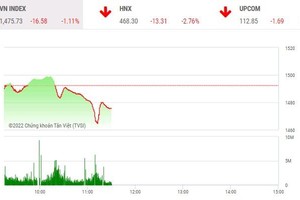 Phiên giao dịch chứng khoán sáng 12/1: Nhà đầu tư ồ ạt xả hàng, VN-Index rơi mạnh