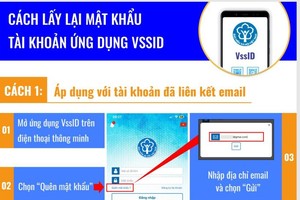 Cách lấy lại mật khẩu tài khoản ứng dụng VssID