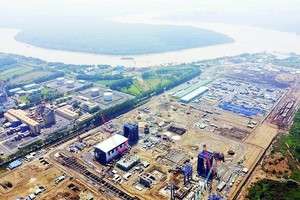 Công trường Nhà máy điện Nhơn Trạch 3&4 đang thi công