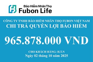 Fubon Life Việt Nam chi trả gần 1 tỷ đồng quyền lợi bảo hiểm nhân thọ cho trường hợp khách hàng tử vong tại Hà Nội 