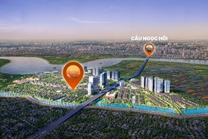 Dự án Alluvia City nằm kề bên cầu Ngọc Hồi tại cửa ngõ phía Đông Hà Nội