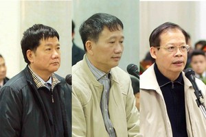 Bị cáo Đinh La Thăng, Trịnh Xuân Thanh và Phùng Đình Thực (ảnh: Thanh Niên).