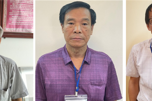 Các đối tượng Phạm Dũng, Cấn Hồng Lai, Lê Văn Long (từ trái qua phải).