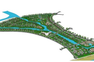 Phối cảnh toàn khu biệt thự, du lịch sinh thái nghỉ dưỡng Bãi Vòng.