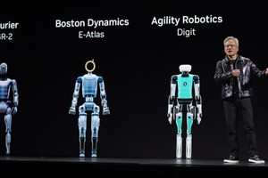 Jensen Huang, CEO của Nvidia giới thiệu các mẫu hình robot hình người