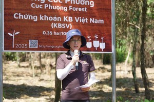 Ông Park Kang Hyun – Tổng giám đốc KBSV chia sẻ tại hoạt động trồng rừng