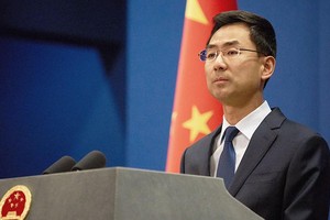 Phát ngôn viên của Bộ Ngoại giao Trung Quốc Geng Shuang. Ảnh: TASS.