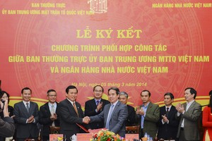 NHNN Ký kết phối hợp công tác với Ủy ban Trung ương MTTQ Việt Nam