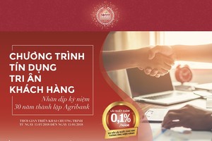 Agribank giảm 0,1%/năm lãi suất cho vay 