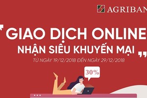 “Giao dịch online, nhận siêu khuyến mại” hơn 1,5 tỷ đồng dành cho chủ thẻ Agribank