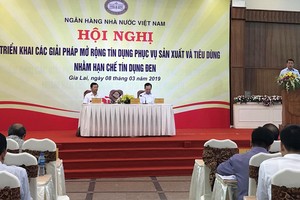 Thống đốc Ngân hàng Nhà nước Việt Nam Lê Minh Hưng phát biểu kết luận Hội nghị