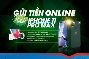 “Gửi tiền online - Sở hữu ngay Iphone 11 Pro Max” với SCB