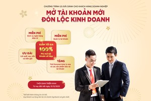 Cùng Agribank “Mở tài khoản mới - Đón lộc kinh doanh” 