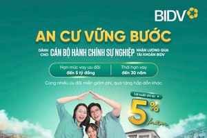 “An cư vững bước” lãi suất chỉ từ 5%/năm với BIDV