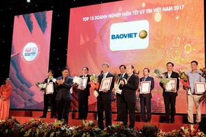 Bảo Việt (BVH) được vinh danh trong Top 10 Doanh nghiệp niêm yết uy tín năm 2017 