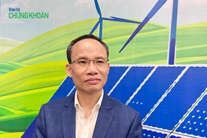 TS. Cấn Văn Lực trả lời phóng viên báo Đầu tư Chứng khoán bên hành lang Hội thảo sáng 19/4 - Ảnh: Minh Minh