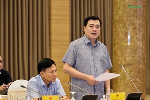 Thứ trưởng Bộ Công thương Nguyễn Sinh Nhật Tân tại Họp báo Chính phủ chiều 4/11 (Ảnh: M.Minh)