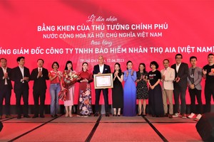 Tổng giám đốc AIA Việt Nam nhận Bằng khen của Thủ tướng Chính phủ 