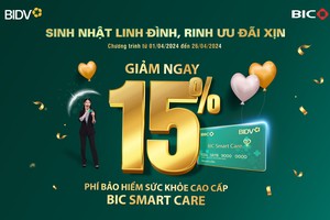 Ưu đãi 15% phí bảo hiểm sức khỏe cao cấp BIC Smart Care 