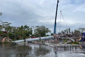 Một tuyến phố ở quận Hồng Bàng (TP. Hải Phòng) - địa phương chịu ảnh hưởng nặng nề sau cơn bão