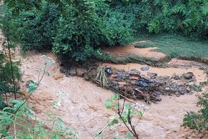 Hiện trường vụ sạt lở tại xã Ca Thành, huyện Nguyên Bình, tỉnh Cao Bằng (Nguồn: Ủy ban nhân dân huyện Nguyên Bình)