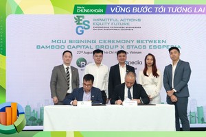 Ông Phạm Minh Tuấn - Phó Chủ tịch Tập đoàn Bamboo Capital và ông Benjamin Soh - Đồng sáng lập kiêm Giám đốc điều hành STACS - cùng ký kết thỏa thuận hợp tác