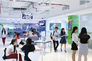 Vốn đầu tư nước ngoài đang đổ mạnh vào giáo dục. Trong ảnh: Trung tâm Anh ngữ Wall Street English tại Gò Vấp (TP.HCM).