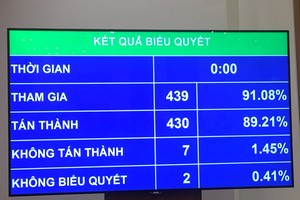 Kết quả thông qua toàn bộ Nghị quyết về kế hoạch phát triển kinh tế - xã hội năm 2021 - (Ảnh Mỹ An) 