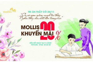 Mollis khuyến mãi mừng ngày Nhà Giáo Việt Nam 20/11