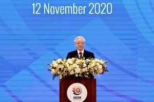 Tổng Bí thư, Chủ tịch nước Nguyễn Phú Trọng phát biểu tại lễ khai mạc Hội nghị Cấp cao ASEAN 37 (Ảnh: Đức Thanh)