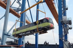 Đoàn tàu metro thứ 3 đã về tới Việt Nam (Ảnh: MRB).