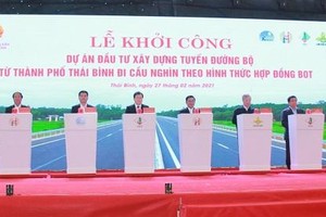 Khởi công Dự án đầu tư xây dựng tuyến đường bộ từ thành phố Thái Bình đi cầu Nghìn