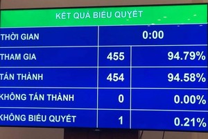 Kết quả biểu quyết thông qua Luật Phòng, chống ma tuý (sửa đổi)