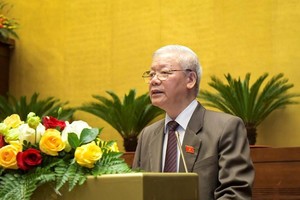 Tổng Bí thư, Chủ tịch nước Nguyễn Phú Trọng trong một phiên họp Quốc hội (Ảnh Quochoi.vn).