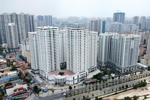 Dự án Florence Mỹ Đình (màu xanh) của Phục Hưng Holdings trên đường Trần Hữu Dực vốn là một khu đất được thâu tóm từ hoạt động cổ phần hóa