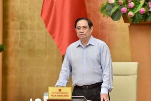 Thủ tướng Phạm Minh Chính chủ trì Hội nghị trực tuyến của Thường trực Chính phủ với 27 tỉnh, thành phố khu vực phía Nam từ Phú Yên đến Cà Mau về công tác phòng chống dịch bệnh ngày 15/7 (Ảnh: VGP)