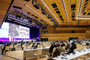 Phiên thảo luận của Hội nghị các Chủ tịch Quốc hội thế giới lần thứ 5 (Ảnh - TTXVN) 