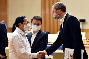 Thủ tướng Phạm Minh Chính làm việc với các doanh nghiệp châu Âu ngày 9/9 (Ảnh: Nhật Bắc)