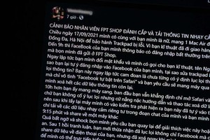 Bài đăng của khách hàng bị đánh cắp dữ liệu.
