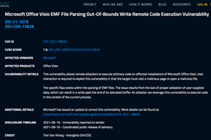 Thông tin từ website Microsoft về lỗ hổng bảo mật do Chuyên gia Trần Văn Khang phát hiện