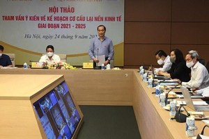 Chủ nhiệm Uỷ ban Kinh tế Vũ Hồng Thanh phát biểu khai mạc hội thảo.
