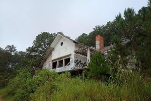 Một dự án bỏ hoang nhiều năm tại Khu du lịch hồ Tuyền Lâm, Lâm Đồng. Ảnh: Linh Đan