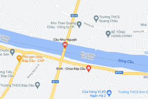 Vị trí cầu Như Nguyệt (Ảnh: Tuấn Phùng TT).