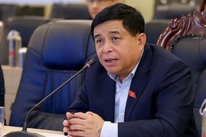 Bộ trưởng Nguyễn Chí Dũng trao đổi với Chủ nhiệm Văn phòng Chính phủ UAE tại buổi làm việc trực tuyến. Ảnh: Minh Trang