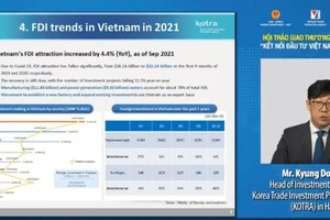 Theo đại diện KOTRA, thương mại song phương Việt Nam - Hàn Quốc dự kiến đạt 70 tỷ USD vào cuối năm nay